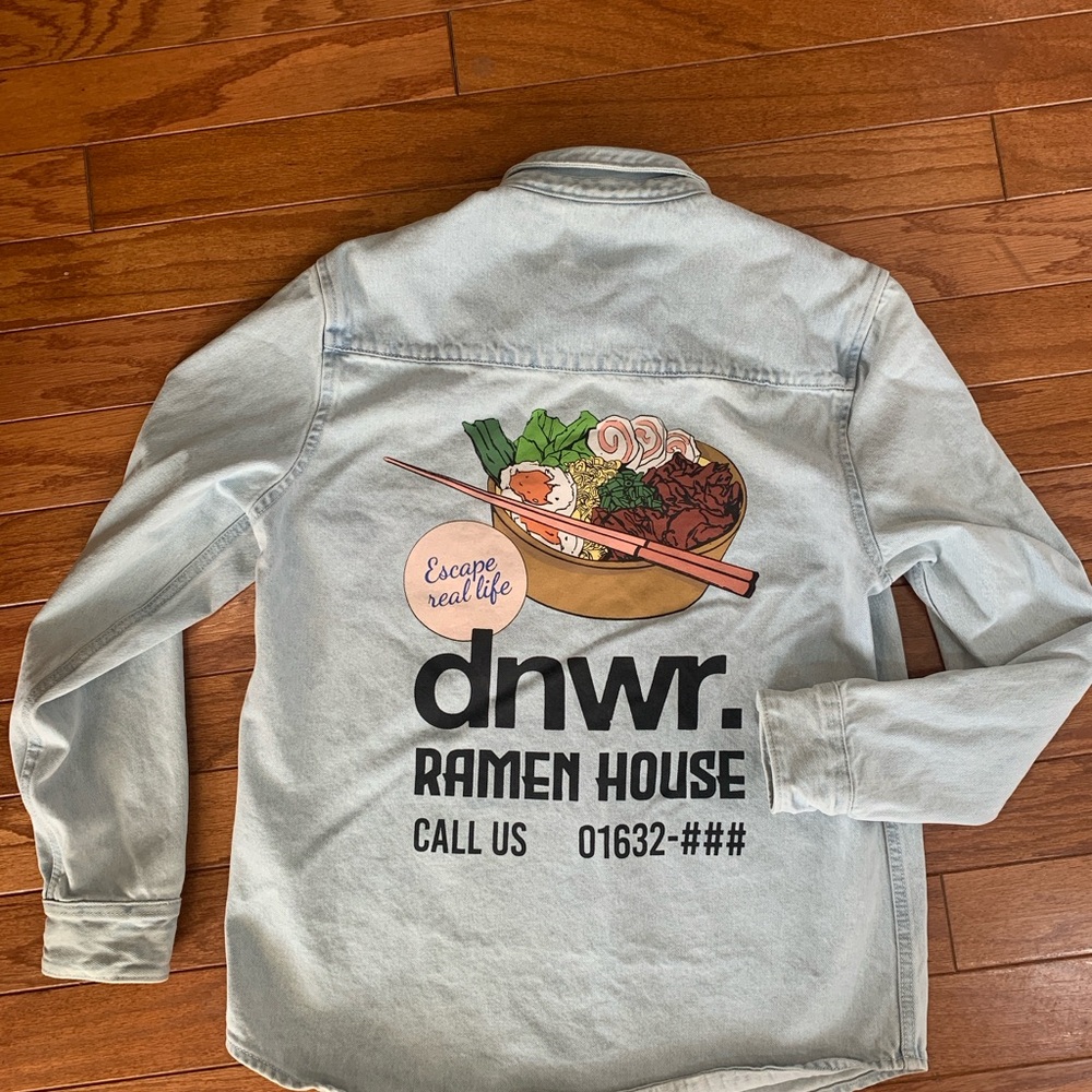 Zara Light Blue Ramen House Denim Jacket